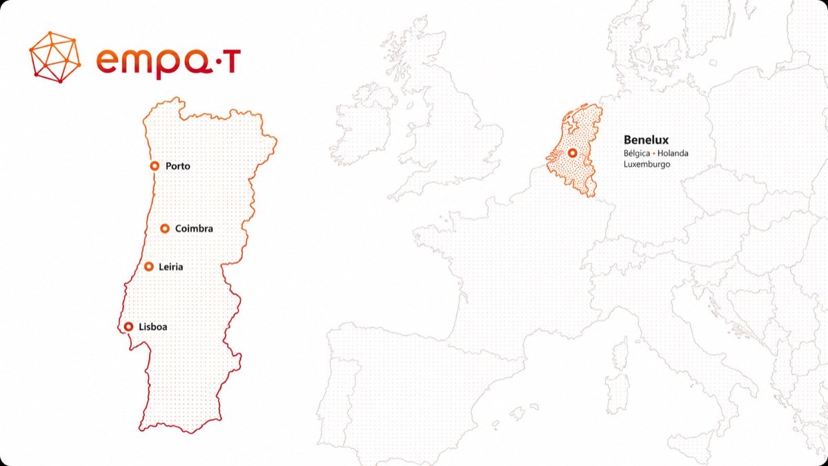 Presença geográfica Empa-T — Portugal e Benelux